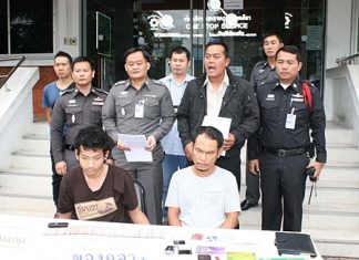 Police announce the arrest of two Thai men accused of being major crystal methamphetamine dealers in Pattaya.
